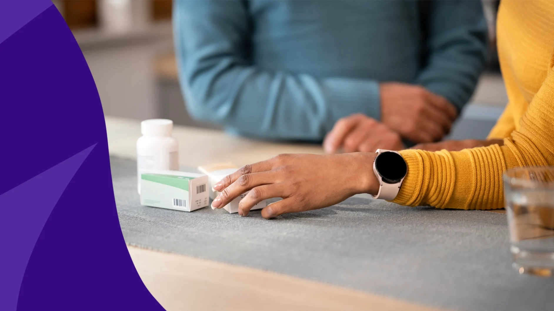 Image of a person's arm wearing a watch next to a prescription bottle to represent "How long does it take hydroxyzine to work"