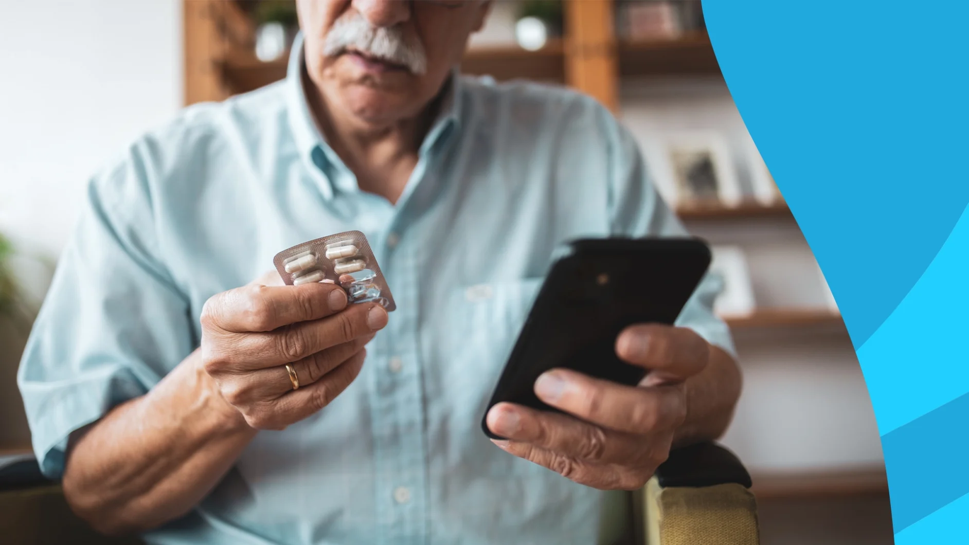 Man holding a pill bottle and cell phone to represent how long does it take carvedilol to work