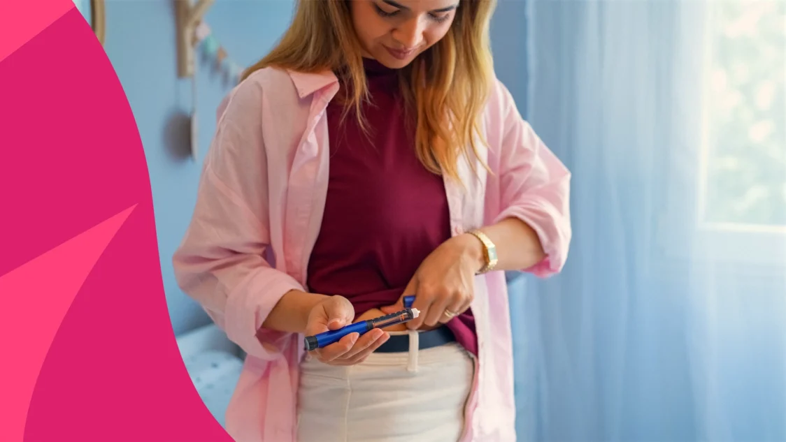 Woman using GLP-1 pen
