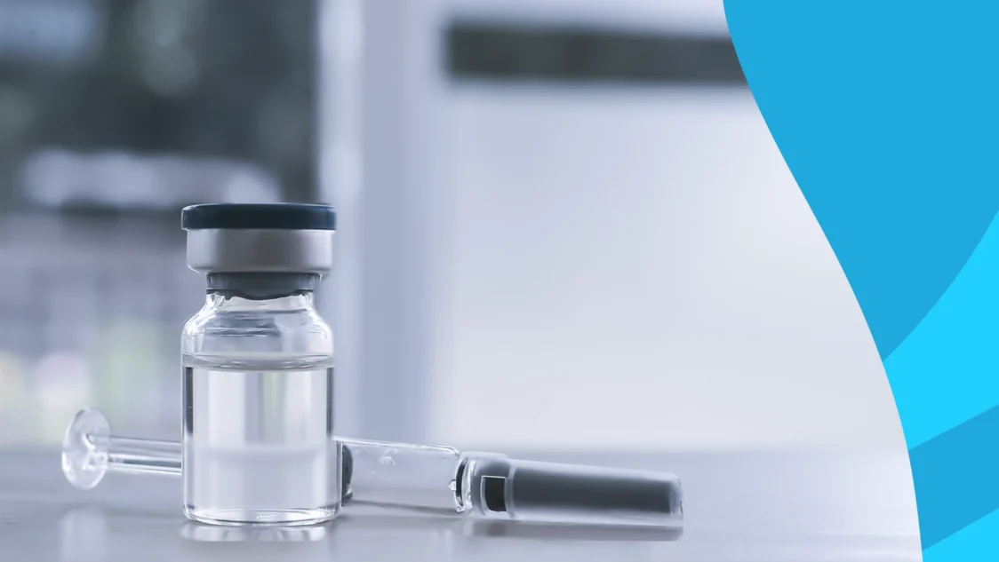 Image of a clear vial and syringe to represent Is retatrutide available yet?