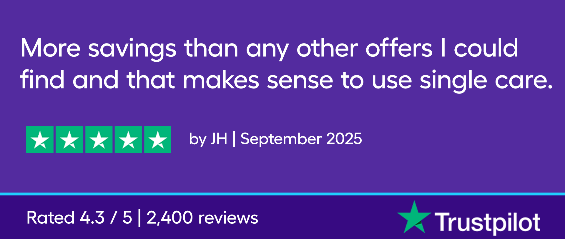 More savings than any other offers I could find and that makes sense to use single care.